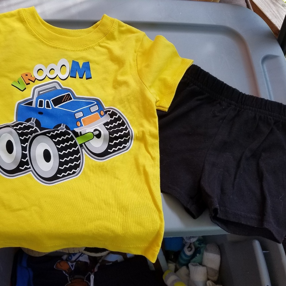 Monster truck short and black shorts